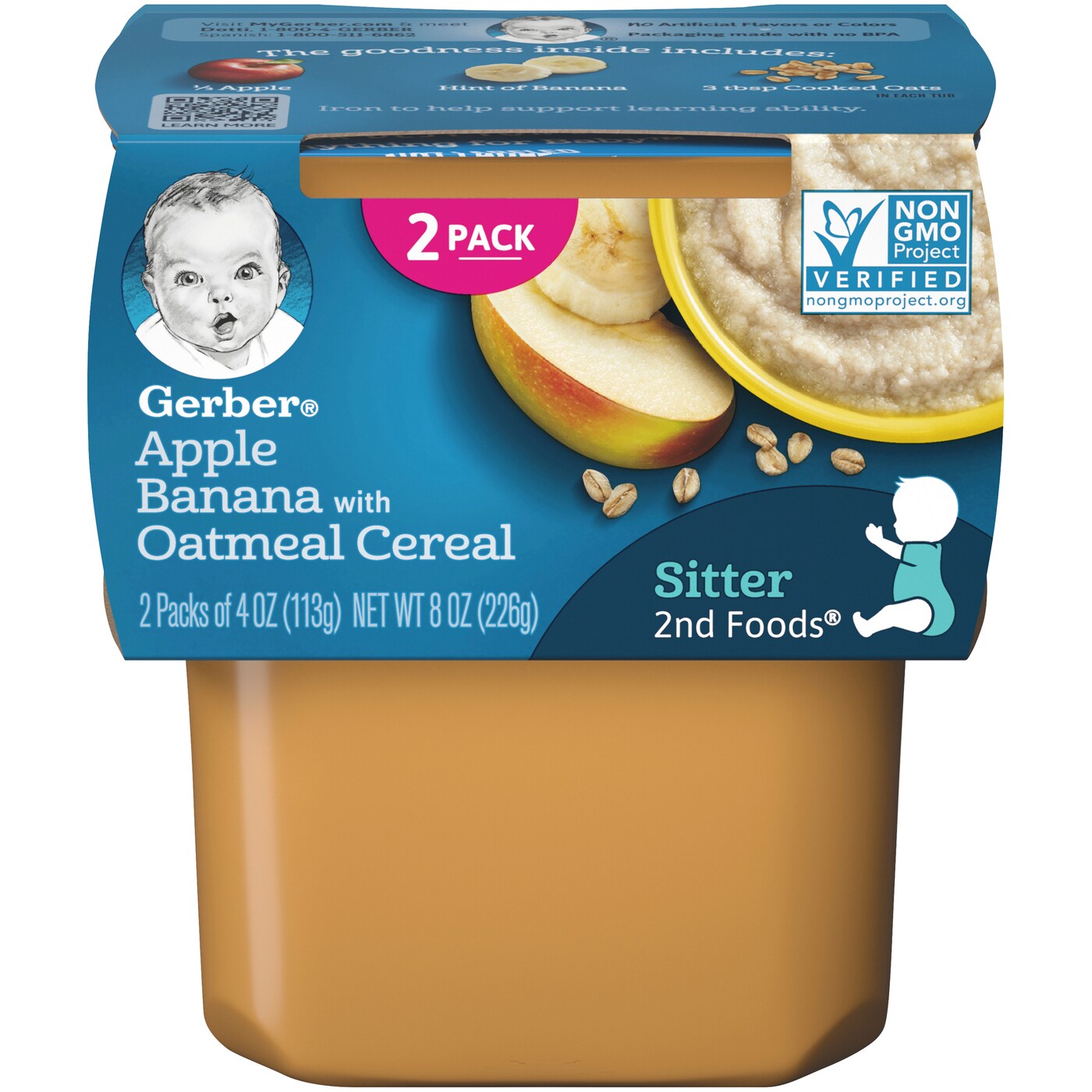 Gerber 2nd Foods, Apple, Banana with Oatmeal Cereal