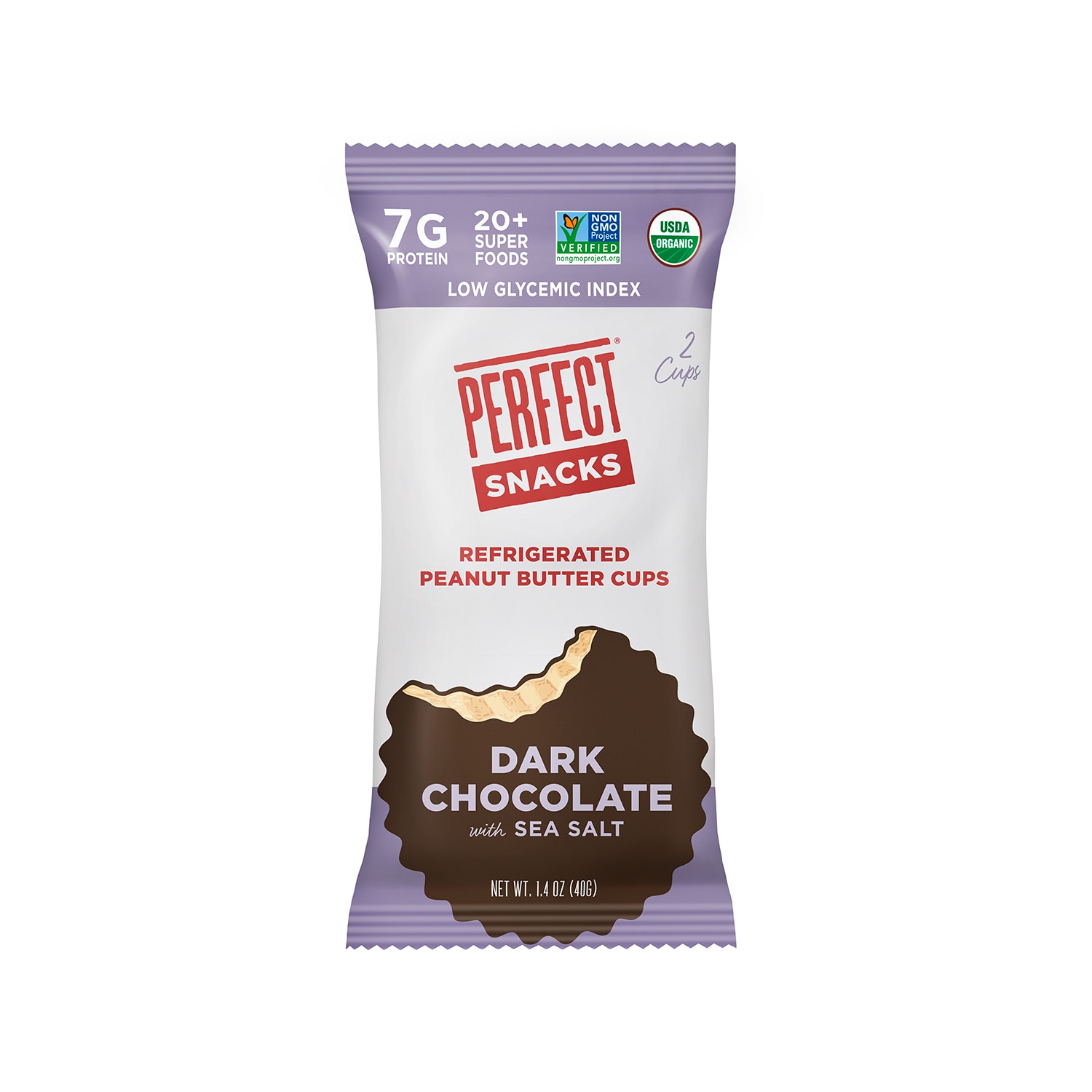 Perfect Bar Snacks Peanut Butter Cups, Dark Chocolate with Sea Salt