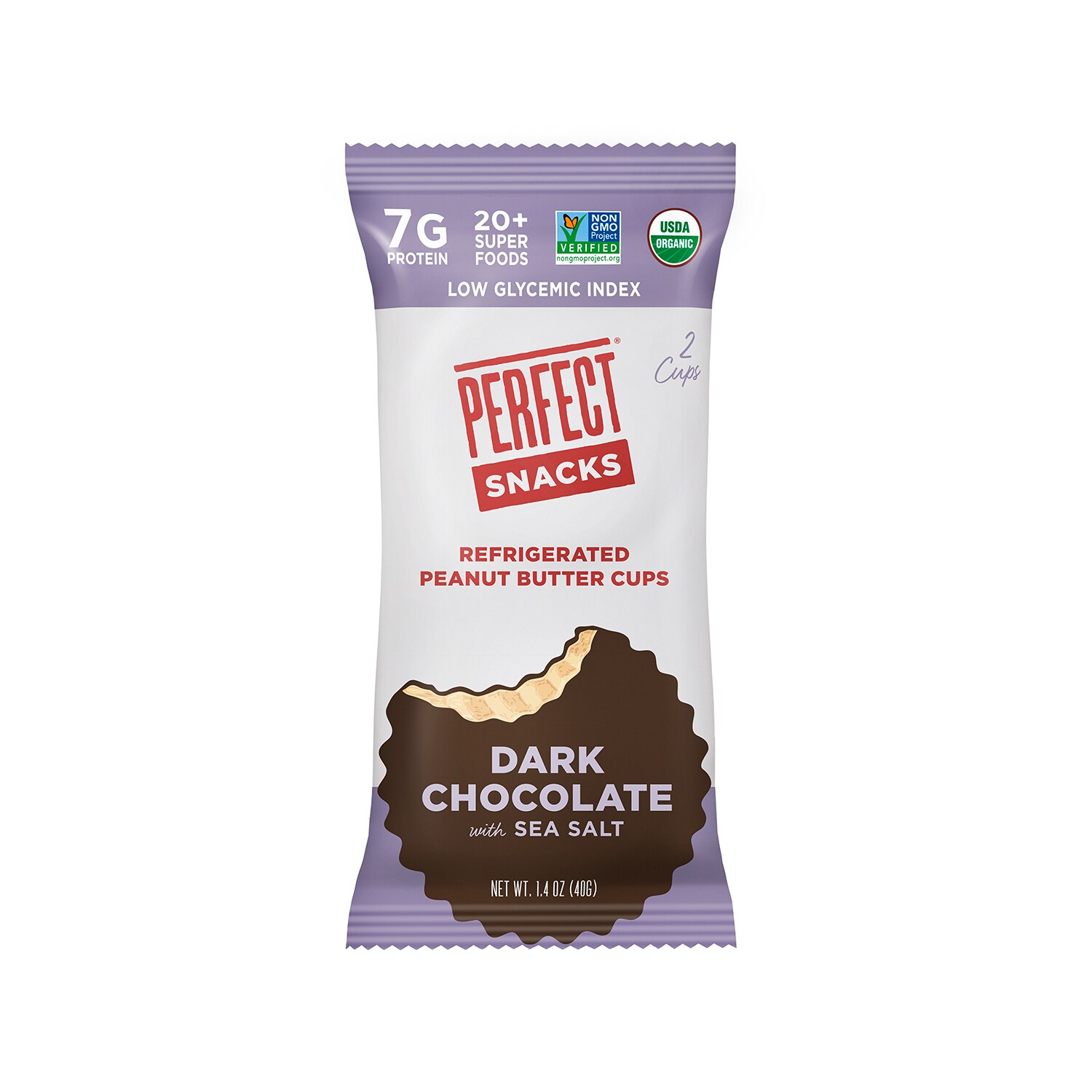 Perfect Bar Snacks Peanut Butter Cups, Dark Chocolate with Sea Salt