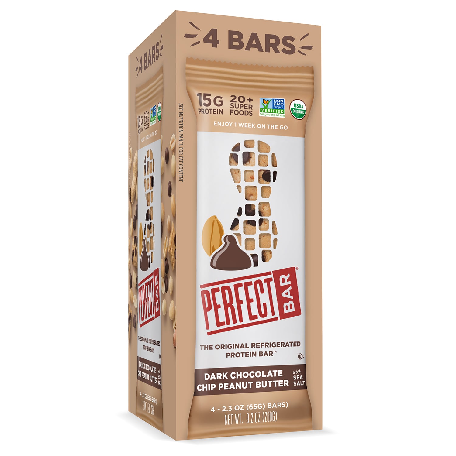 Perfect Bar Protein Bars, Dark Chocolate Chip Peanut Butter with Sea Salt