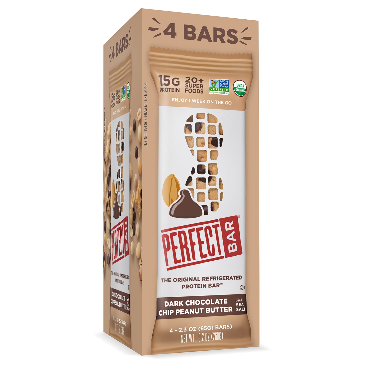 Perfect Bar Protein Bars, Dark Chocolate Chip Peanut Butter with Sea Salt