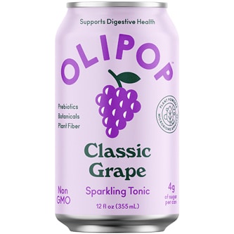 OLIPOP 9g Fiber Prebiotic Soda, Classic Grape, Can