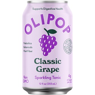 OLIPOP 9g Fiber Prebiotic Soda, Classic Grape, Can
