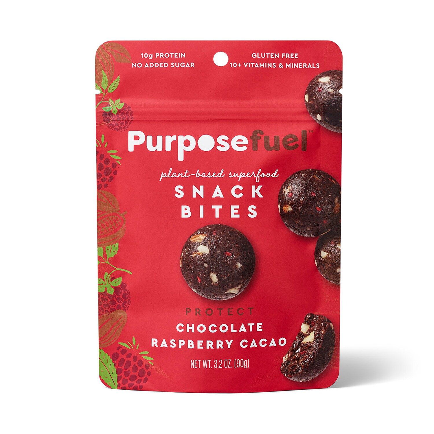 Purposefuel Snack Bites, Chocolate Raspberry Cacao