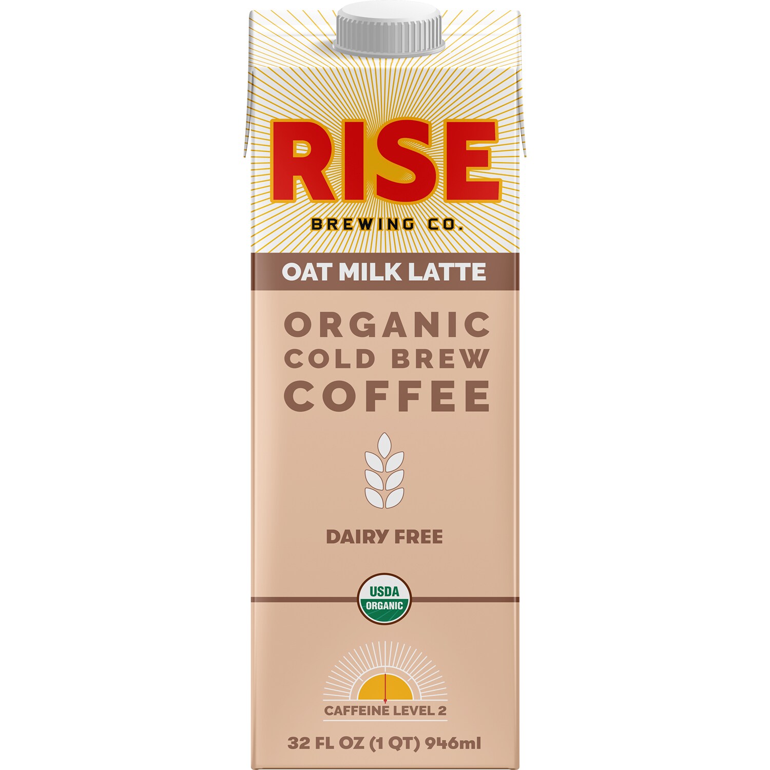 RISE Brewing Co. Organic Cold Brew Coffee, Oat Milk Latte, Carton