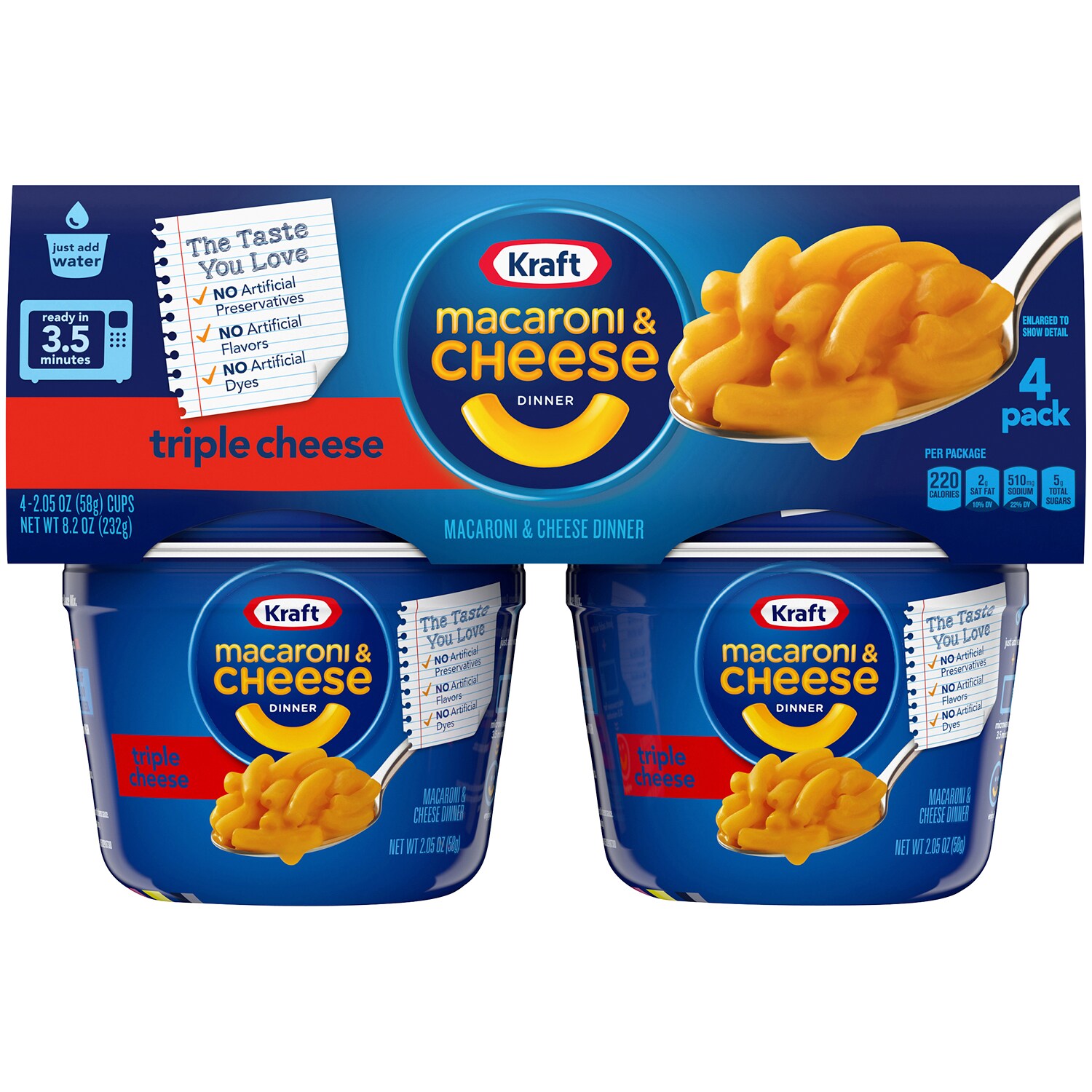 Kraft Easy Mac in Microwavable Cup, Triple Cheese