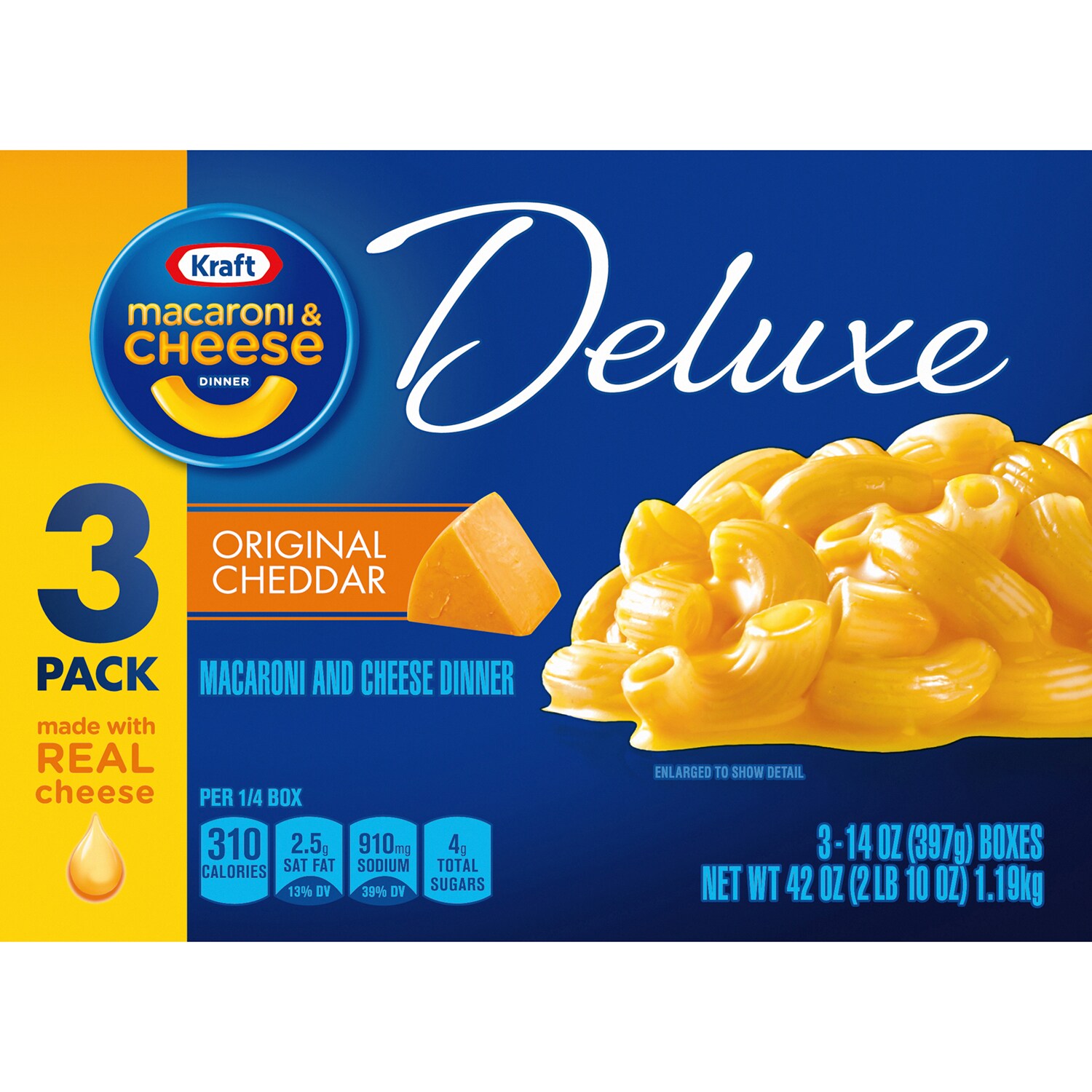 Kraft Deluxe Macaroni and Cheese Dinner, Original Cheddar