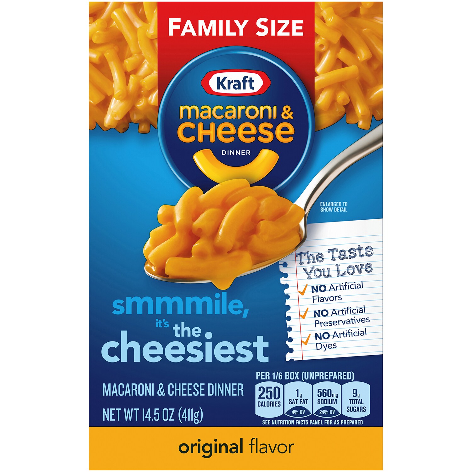 Kraft Macaroni and Cheese Dinner, Original, Family Size