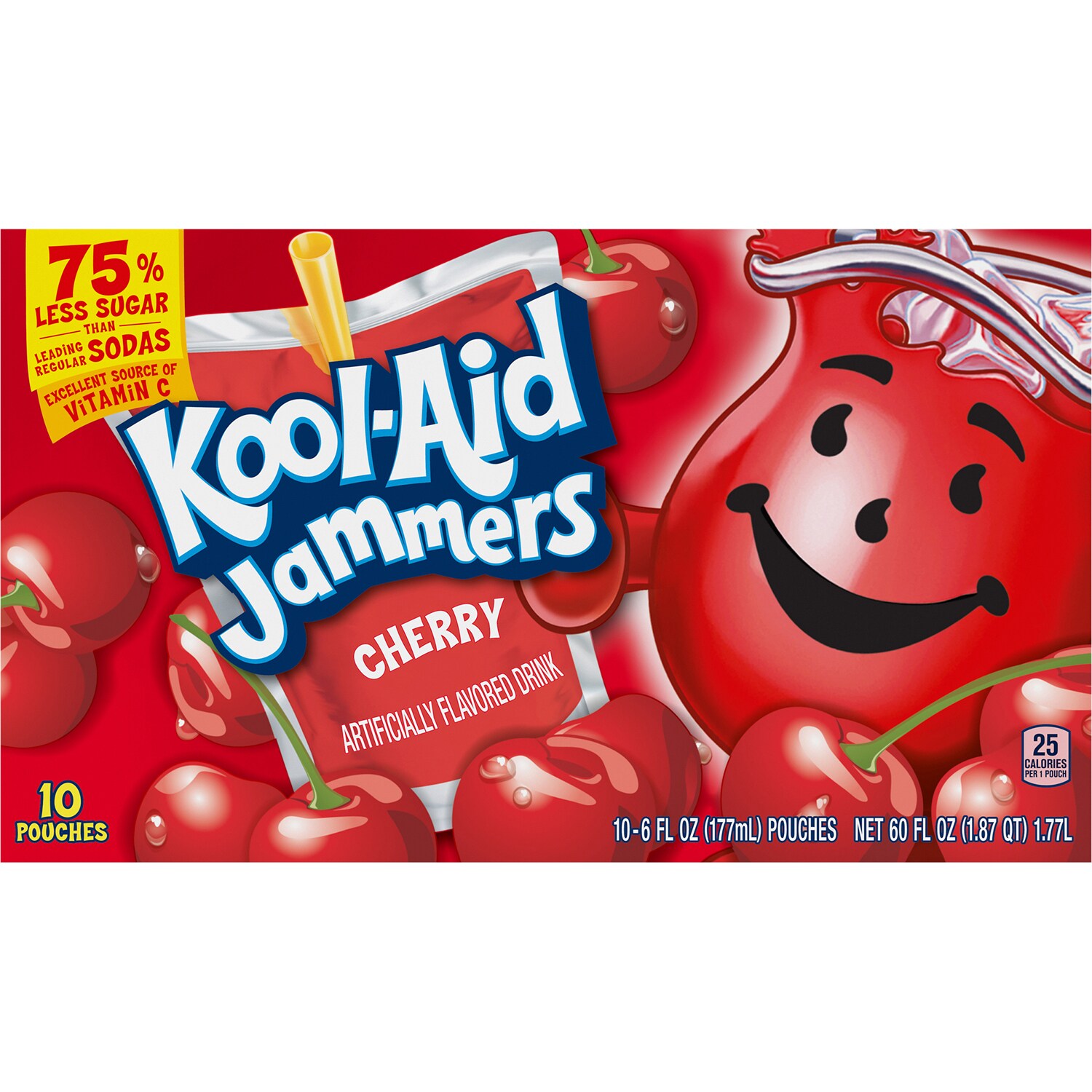 Kool-Aid Jammers Flavored Drink, Cherry, Pouches