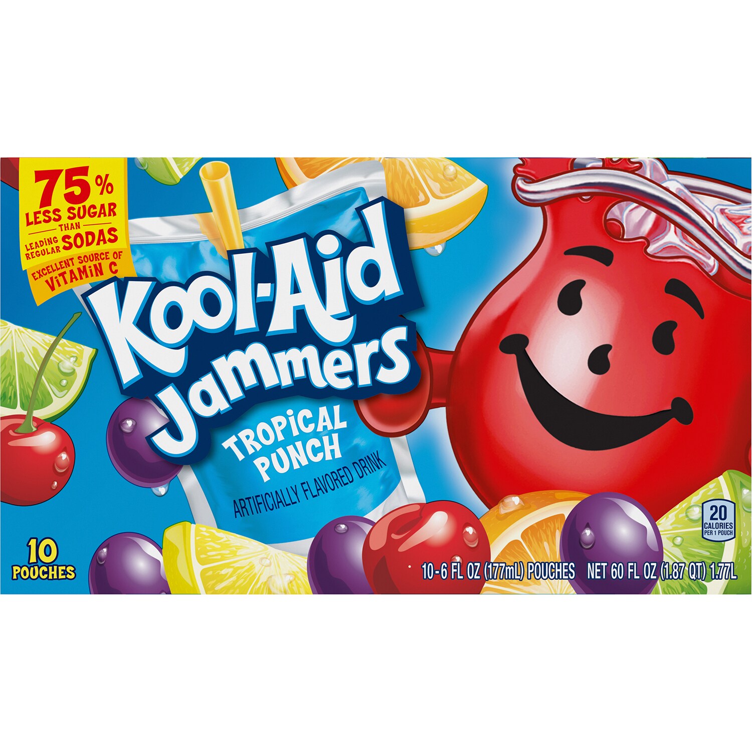 Kool-Aid Jammers Flavored Drink, Tropical Punch, Pouches
