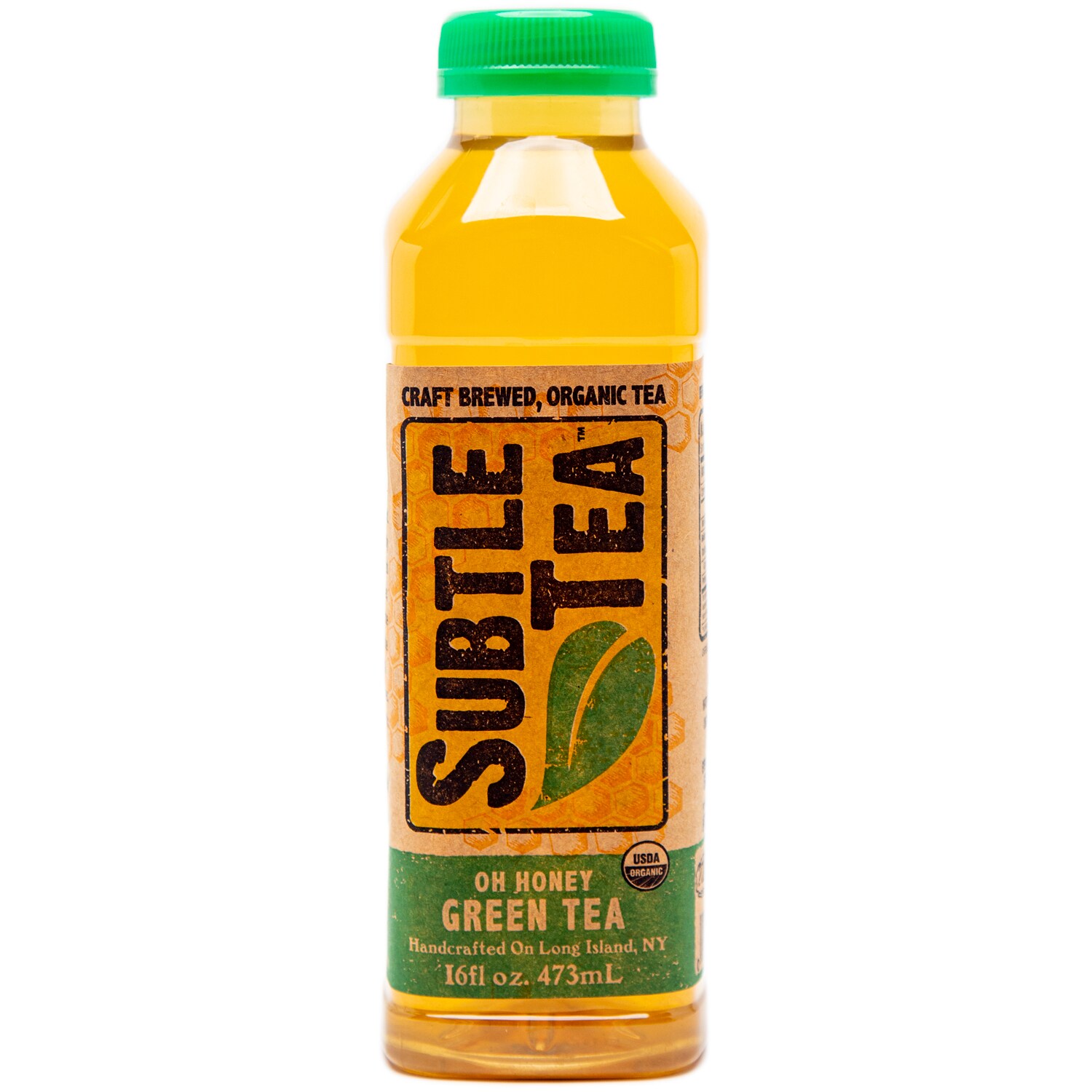 Subtle Tea Craft Brewed Organic Tea, Oh Honey Green Tea, Plastic Bottle