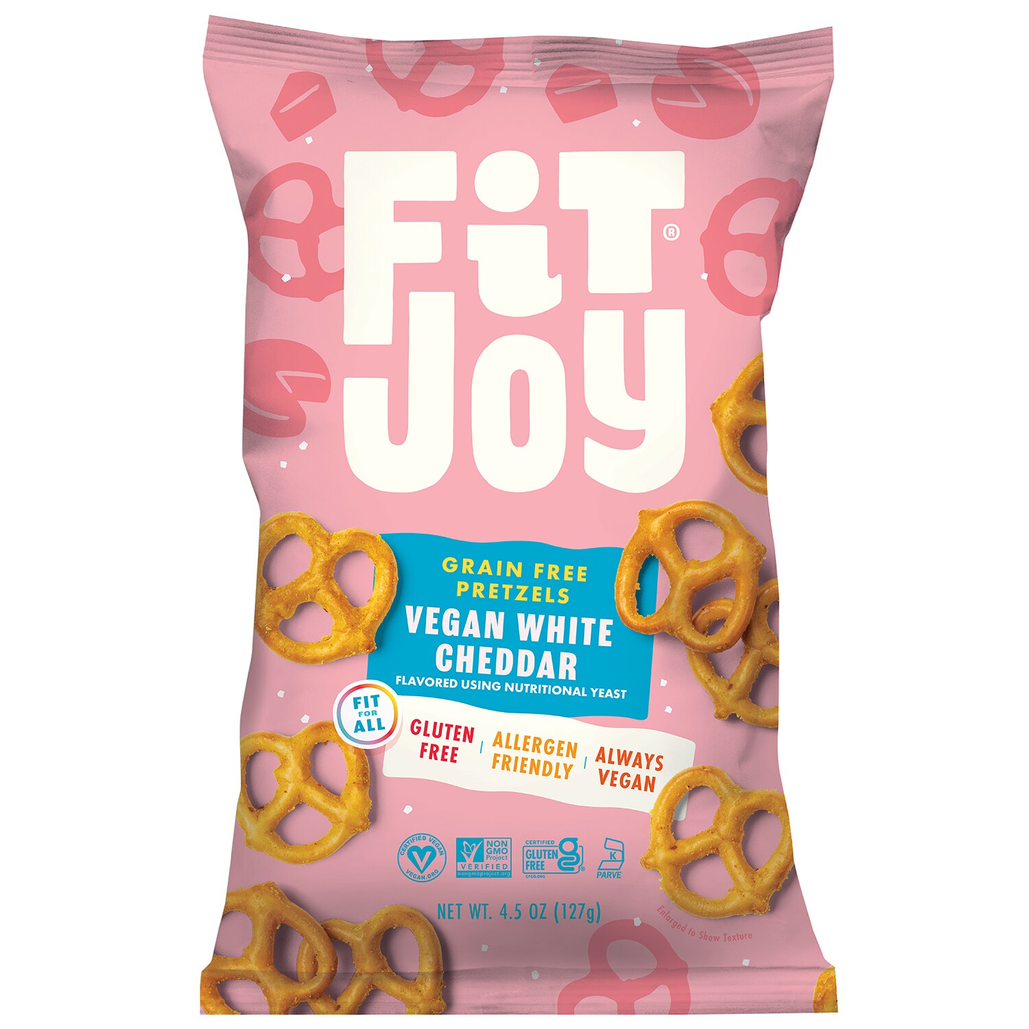 FitJoy Grain Free Pretzels, Vegan White Cheddar