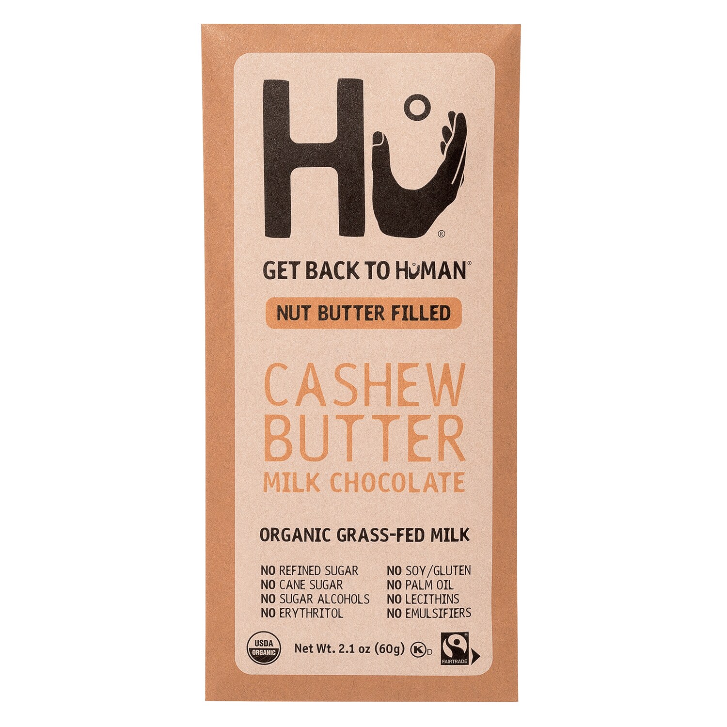 Hu Kitchen Organic Nut Butter Filled Bar, Cashew Butter Milk Chocolate