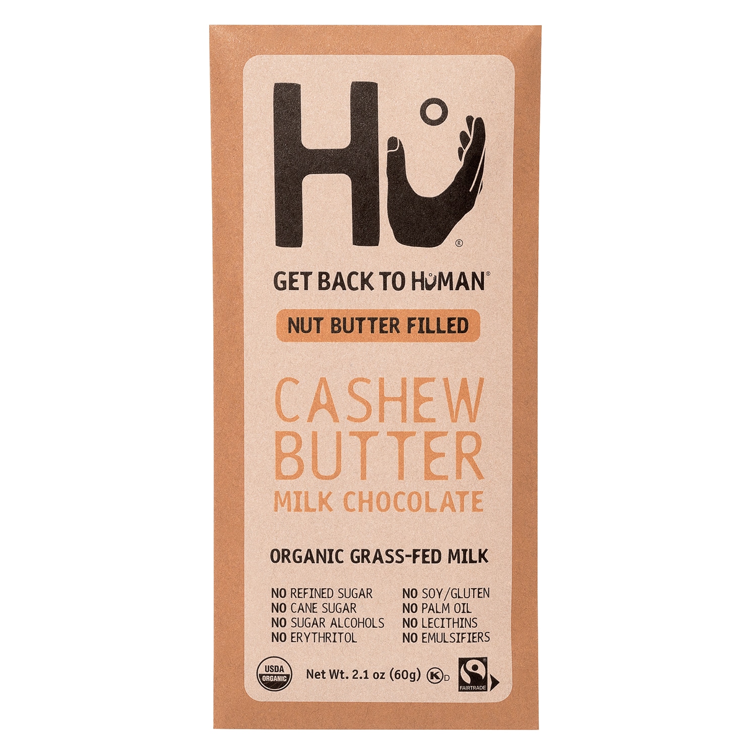 Hu Kitchen Organic Nut Butter Filled Bar, Cashew Butter Milk Chocolate