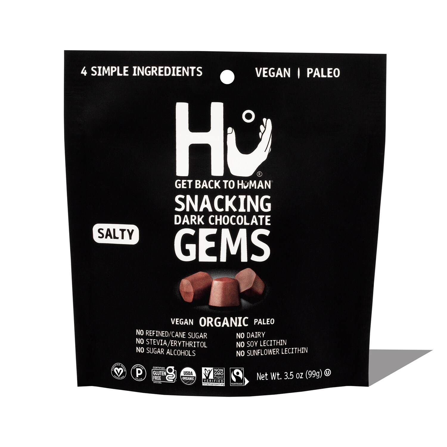 Hu Kitchen Organic Snacking Dark Chocolate Gems, Salty