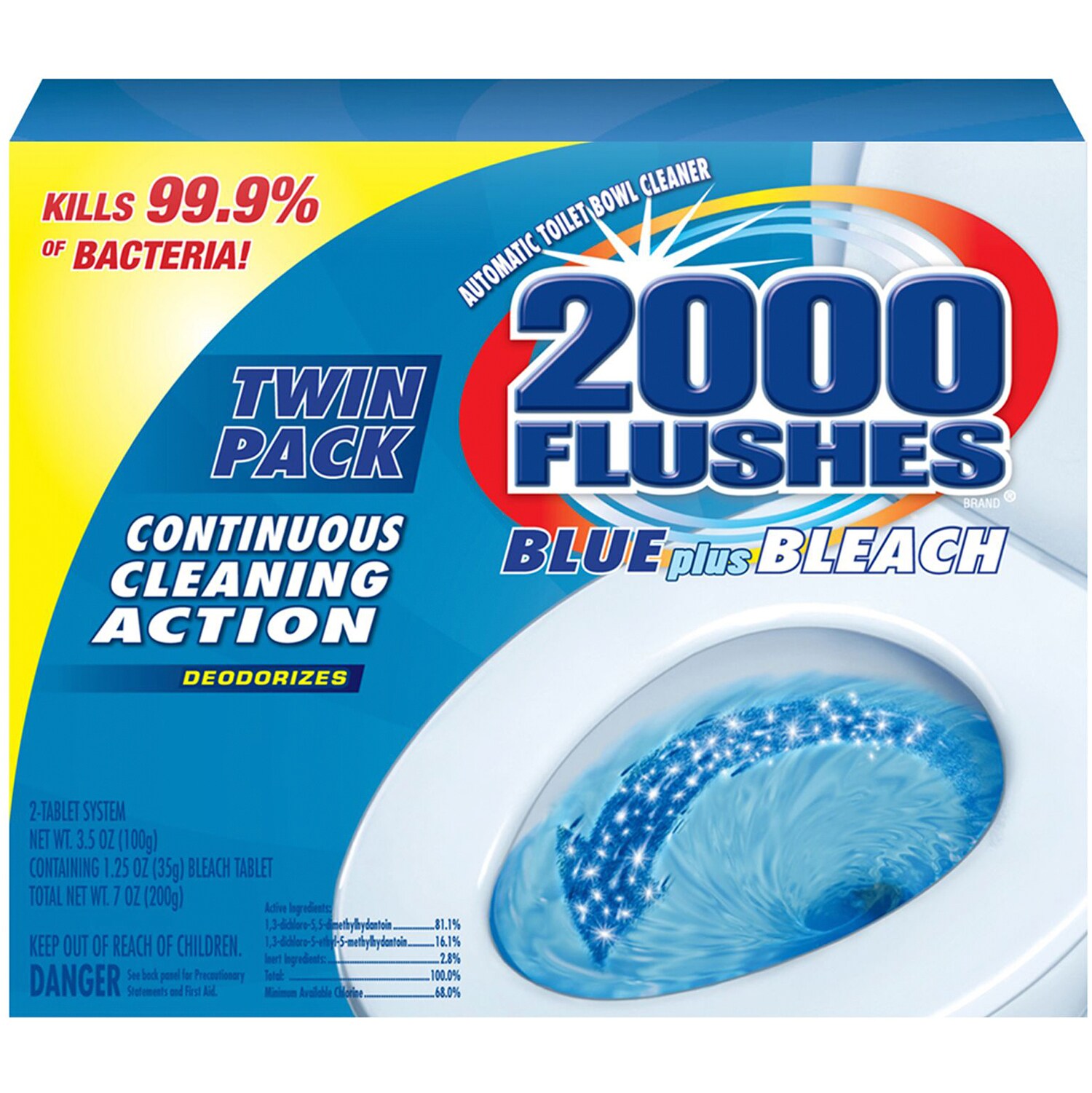 2000 Flushes Blue Plus Bleach Toilet Bowl Cleaner