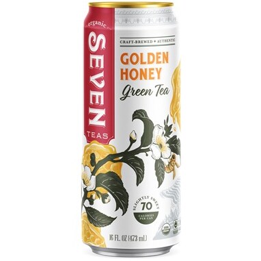 Seven Teas Organic Green Tea, Golden Honey, Can