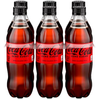 Coca-Cola Zero Sugar Cola, Plastic Bottles