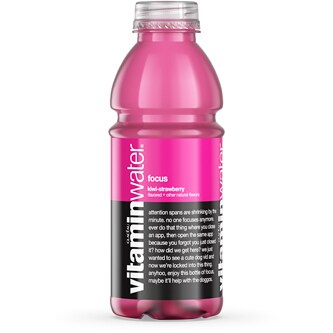 vitaminwater nutrient enhanced water beverage, focus (kiwi-strawberry), Plastic Bottle