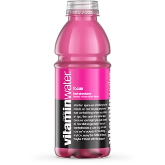 vitaminwater nutrient enhanced water beverage, focus (kiwi-strawberry), Plastic Bottle