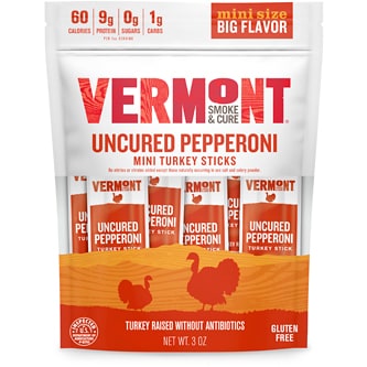 Vermont Smoke and Cure Mini Turkey Sticks, Uncured Pepperoni