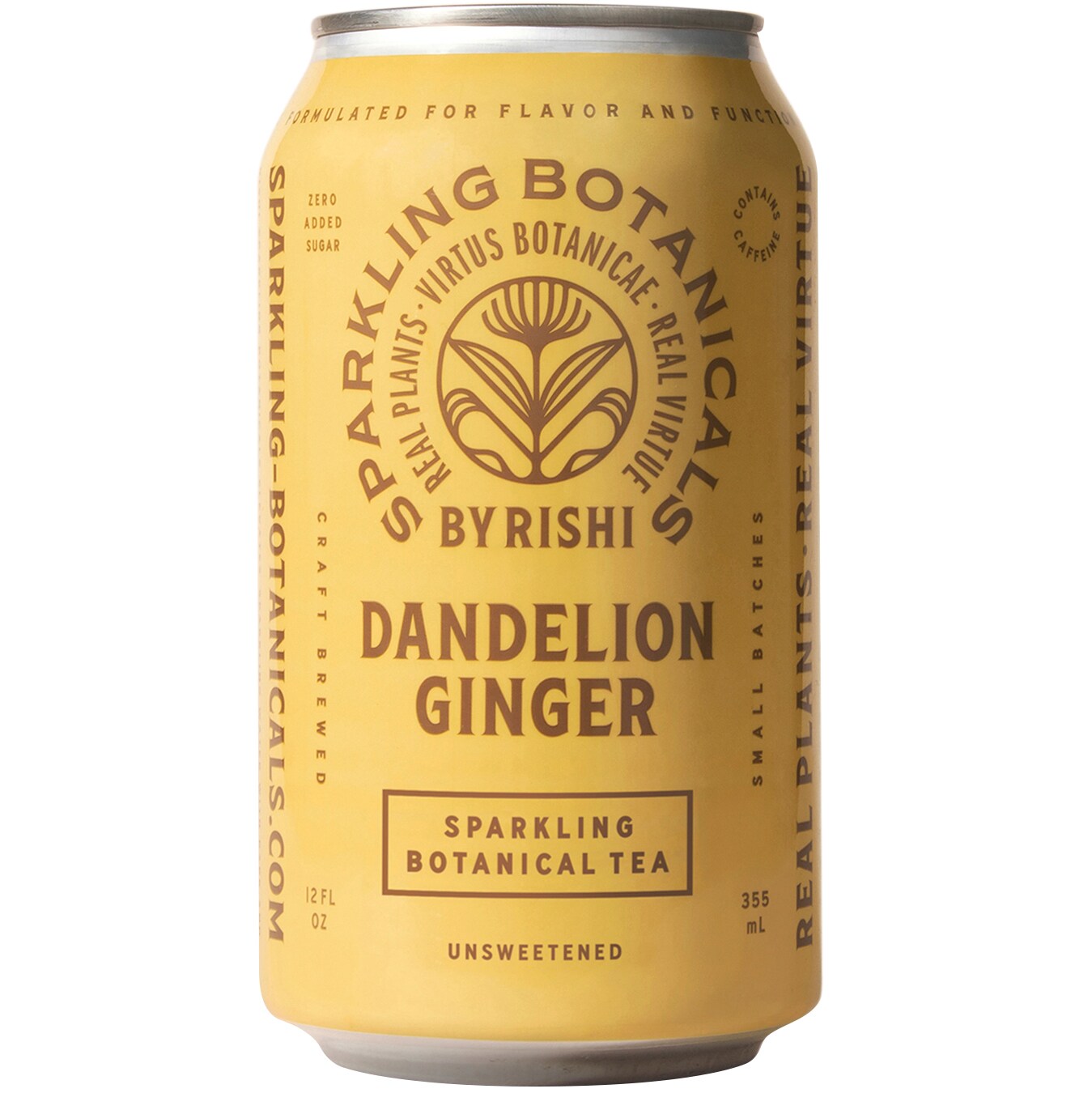 Rishi Sparkling Botanical Tea, Unsweetened Dandelion Ginger, Can