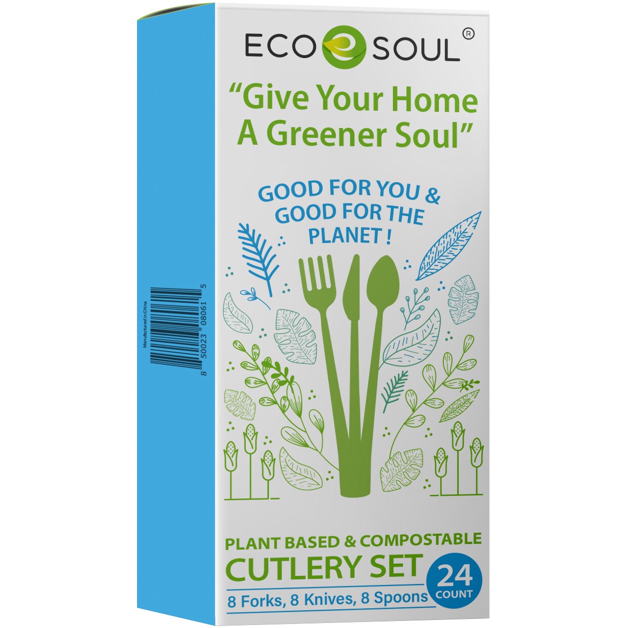 ECO SOUL Plant-Based & Compostable Assorted Cutlery 