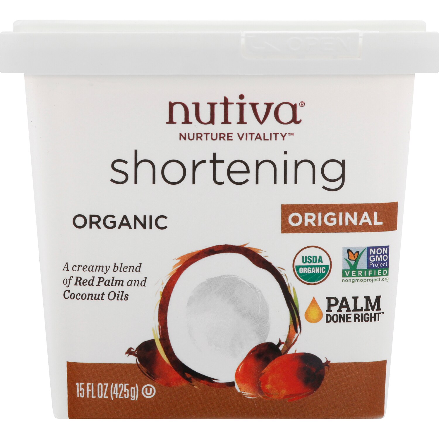 Nutiva Organic Red Palm & Coconut Oils Shortening, Original