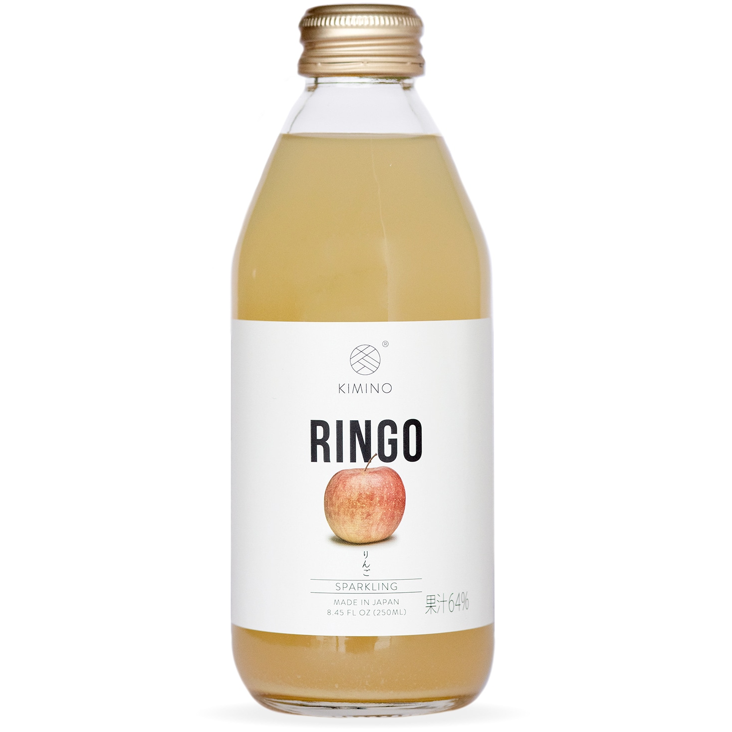 Kimino Sparkling Juice, Ringo, Glass Bottle