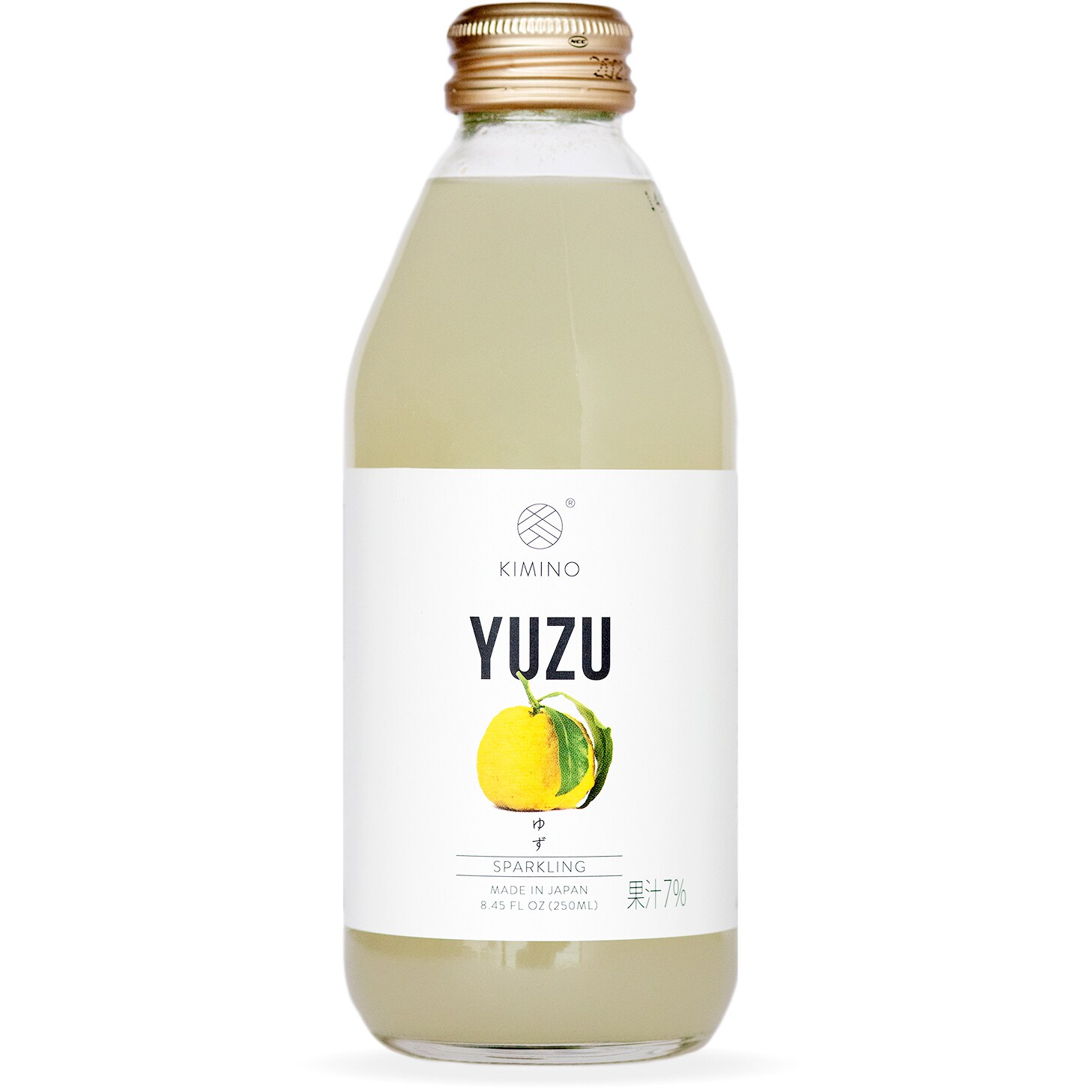 Kimino Sparkling Juice, Yuzu, Glass Bottle