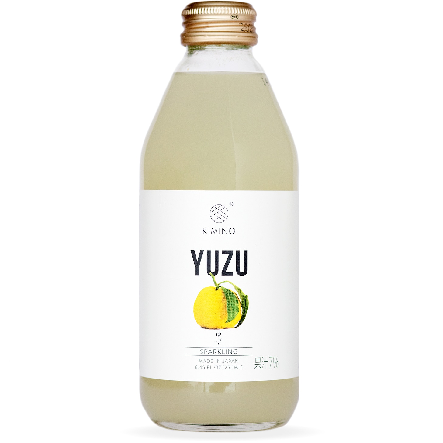 Kimino Sparkling Juice, Yuzu, Glass Bottle