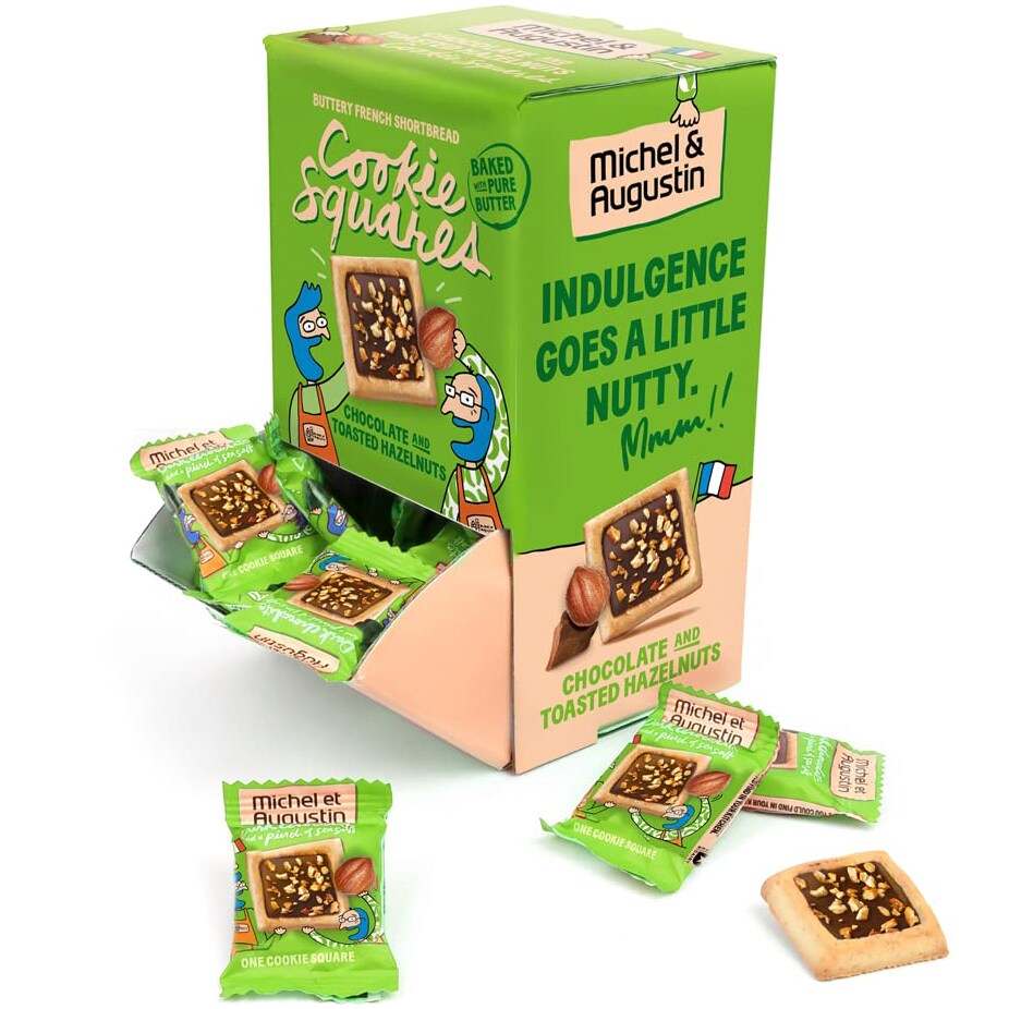 Michel et Augustin Cookie Squares, Chocolate and Toasted Hazelnuts