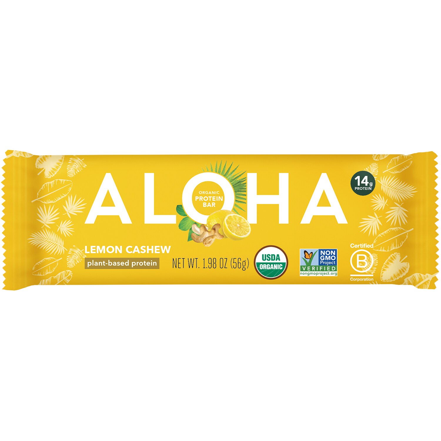 Aloha Organic Plant-Based Protein Bar, Lemon Cashew