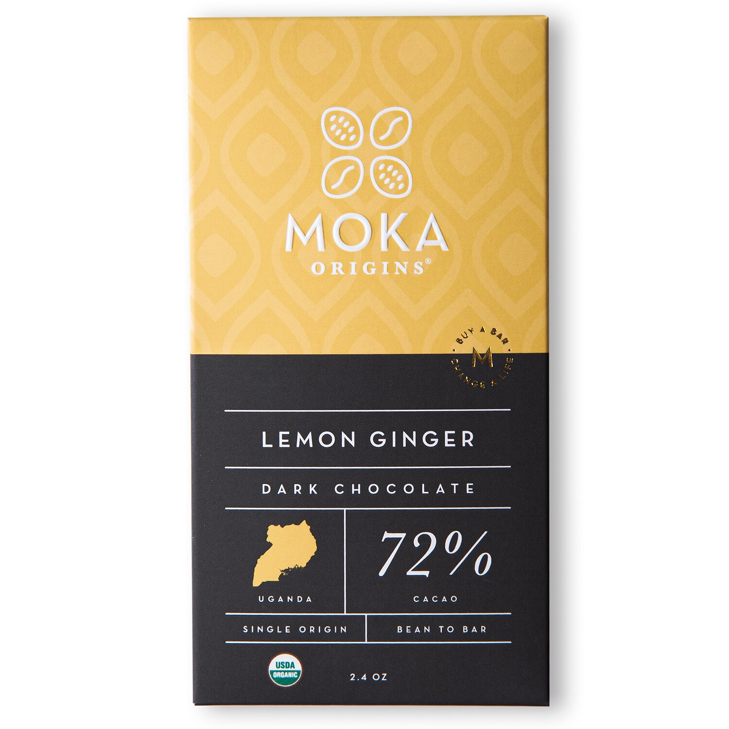 Moka Origins 72% Dark Chocolate, Lemon Ginger
