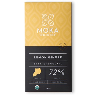 Moka Origins 72% Dark Chocolate, Lemon Ginger