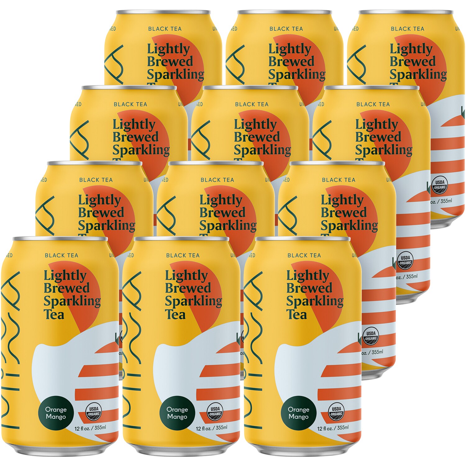 Minna Organic Sparkling Iced Tea, Orange Mango, Cans