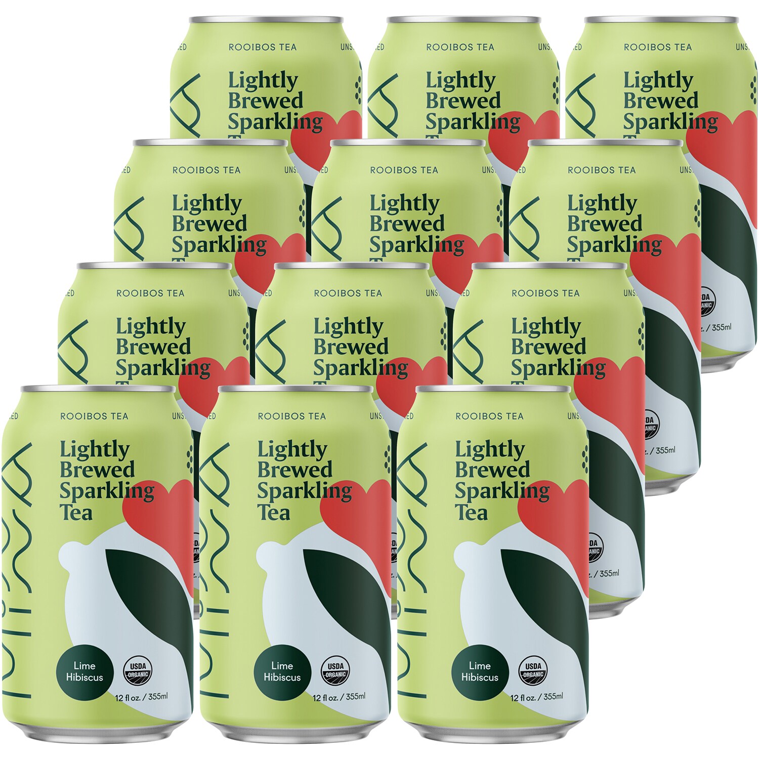 Minna Organic Sparkling Iced Tea, Lime Hibiscus, Cans