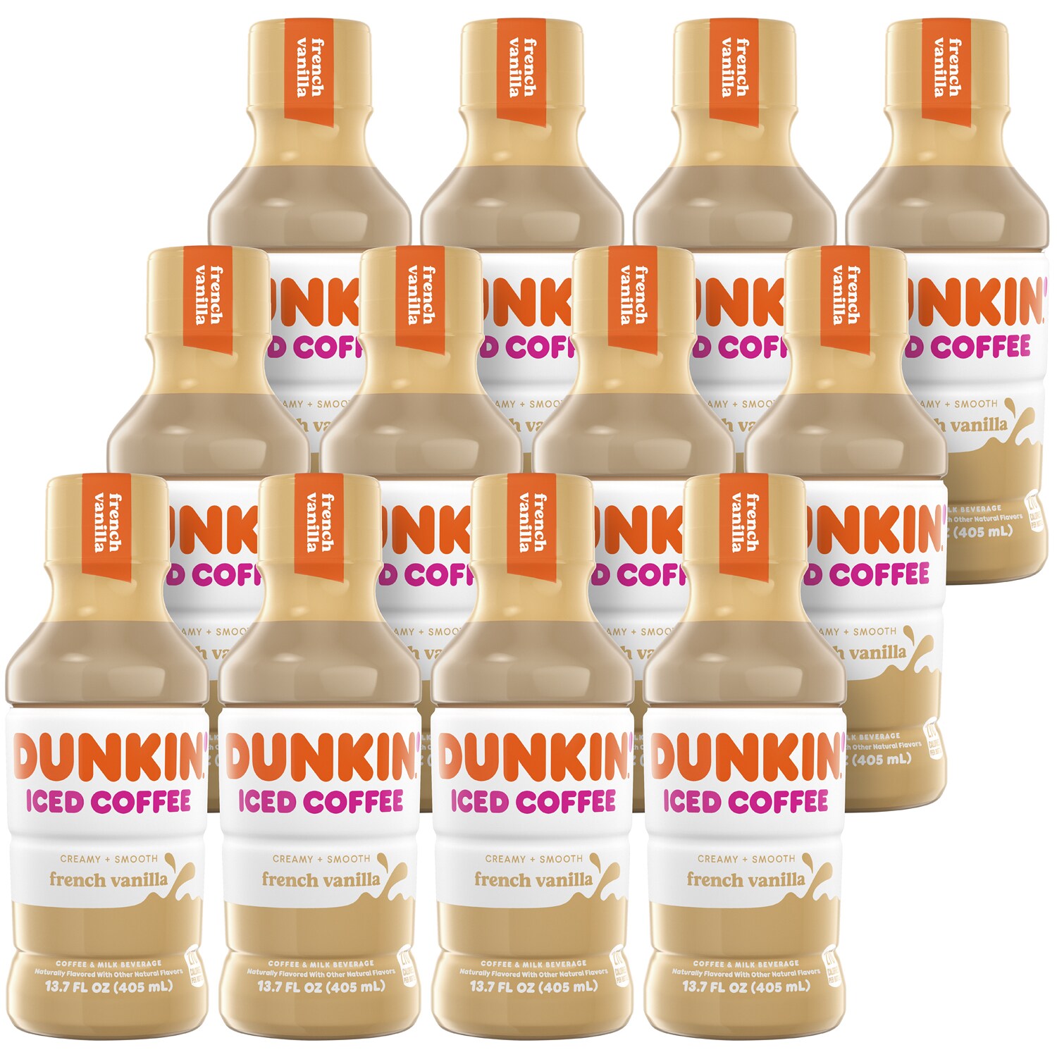 Dunkin' Iced Coffee, French Vanilla, Plastic Bottles