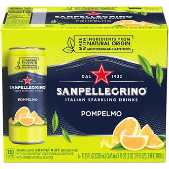 San Pellegrino Sparkling Fruit Beverage, Pompelmo (Grapefruit), Cans