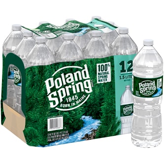 Poland Spring 100% Natural Spring Water, Plastic Bottles