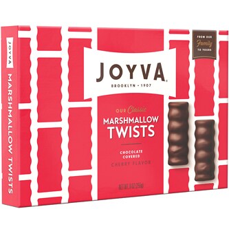 Joyva Chocolate Covered Marshmallow Twists, Cherry Flavored