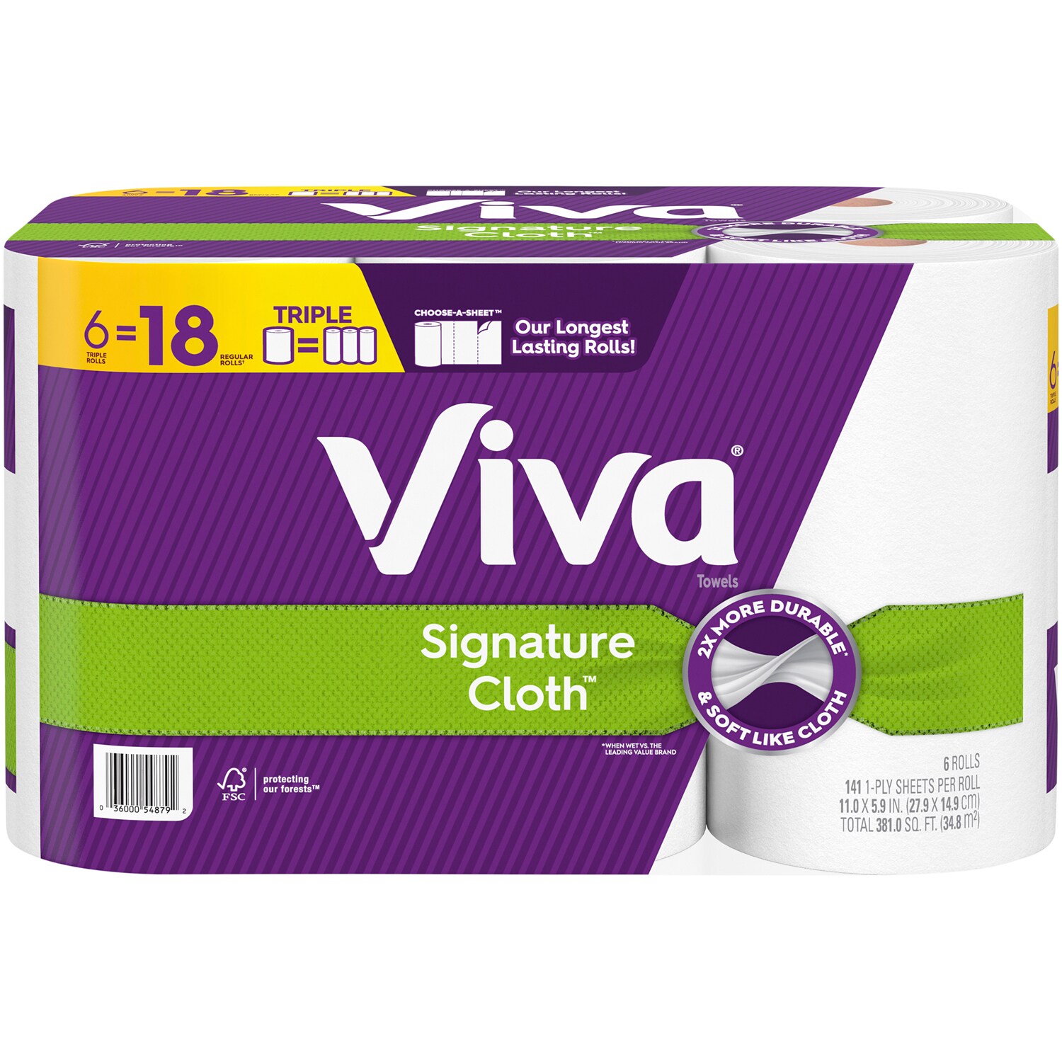 Viva Signature Cloth Paper Towels, Triple Rolls, Choose-A-Sheet