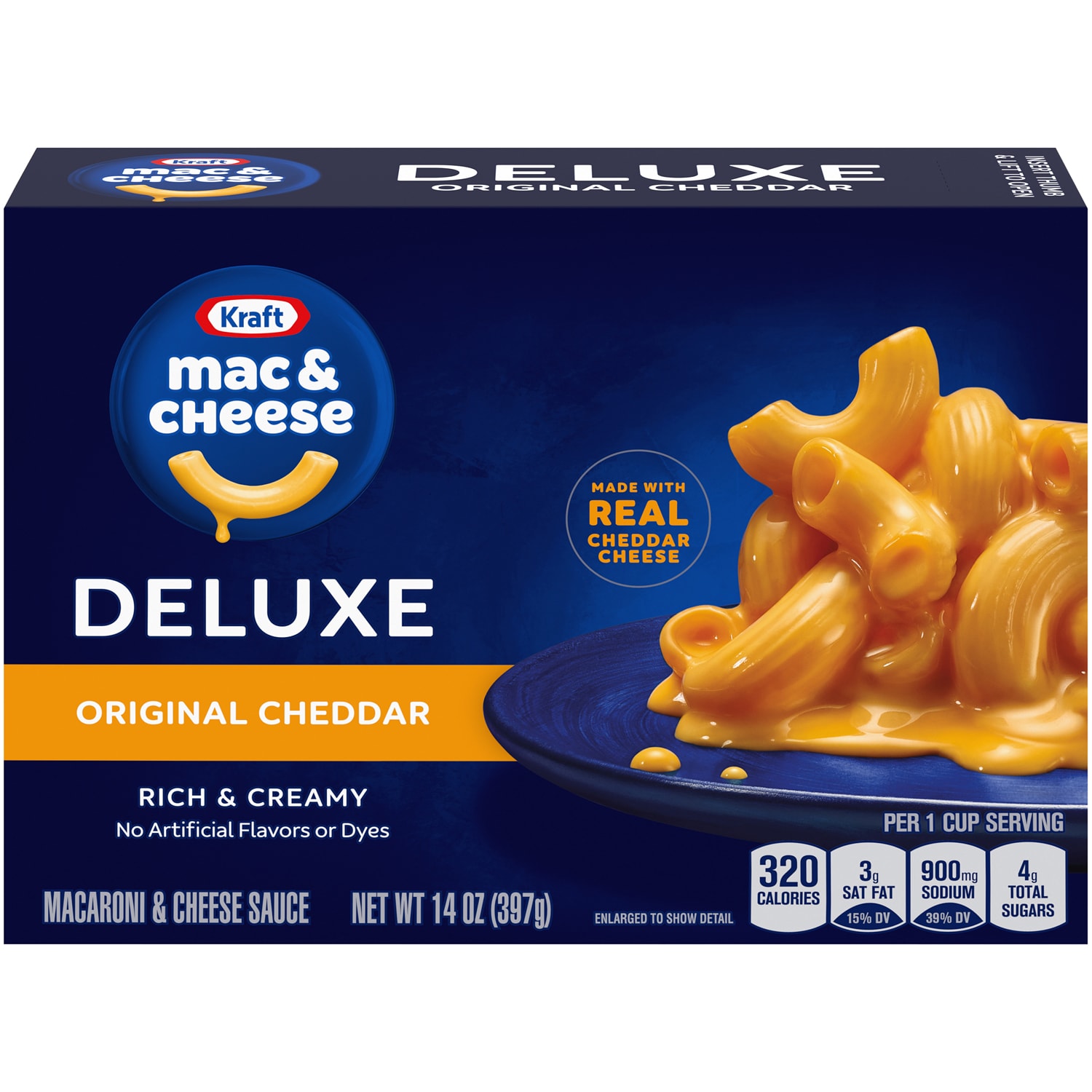 Kraft Deluxe Macaroni and Cheese, Original Cheddar