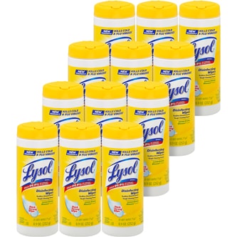 Lysol Disinfecting Wipes, Lemon and Lime Blossom Scent, Case
