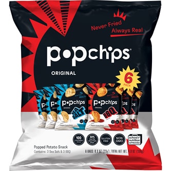 Popchips Potato Popped Chip Snack, Barbeque and Original Variety Pack