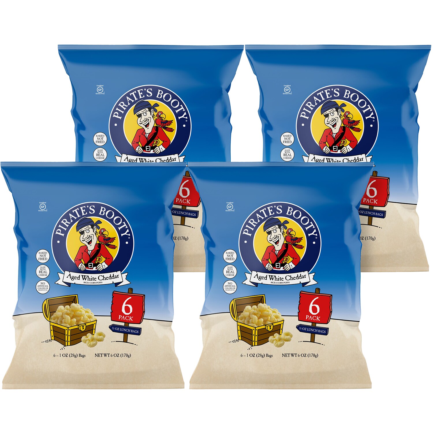 Pirate Brands Pirate's Booty, Aged White Cheddar, Case