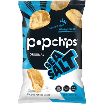 Popchips Potato Popped Chip Snack, Sea Salt 