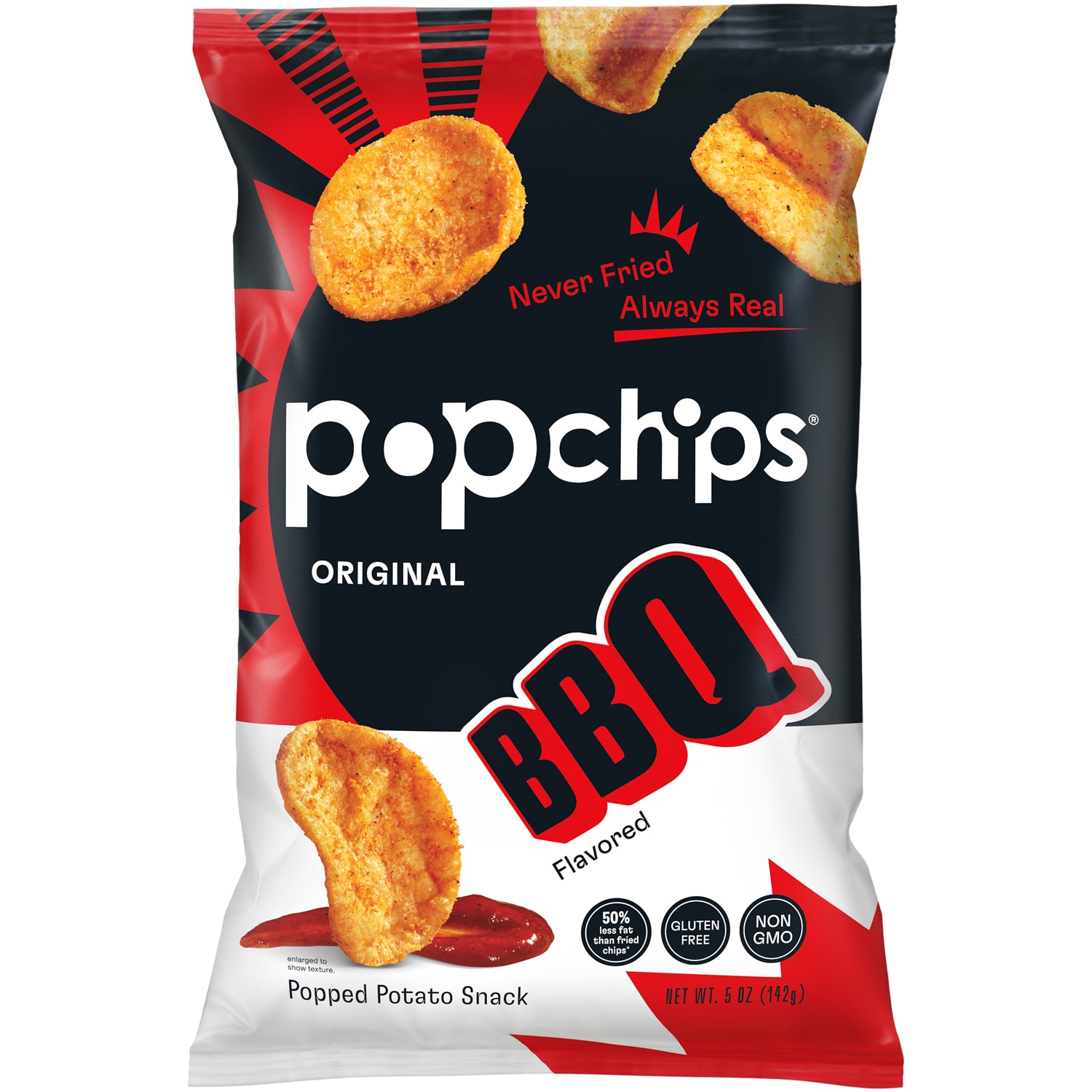 Popchips Potato Popped Chip Snack, Barbeque 