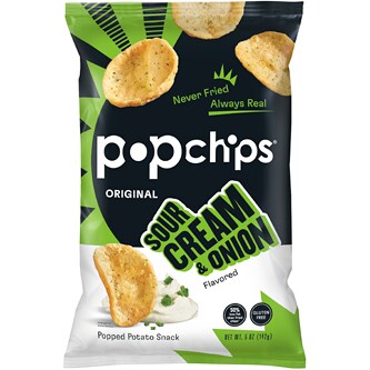 Popchips Potato Popped Chip Snack, Sour Cream and Onion 