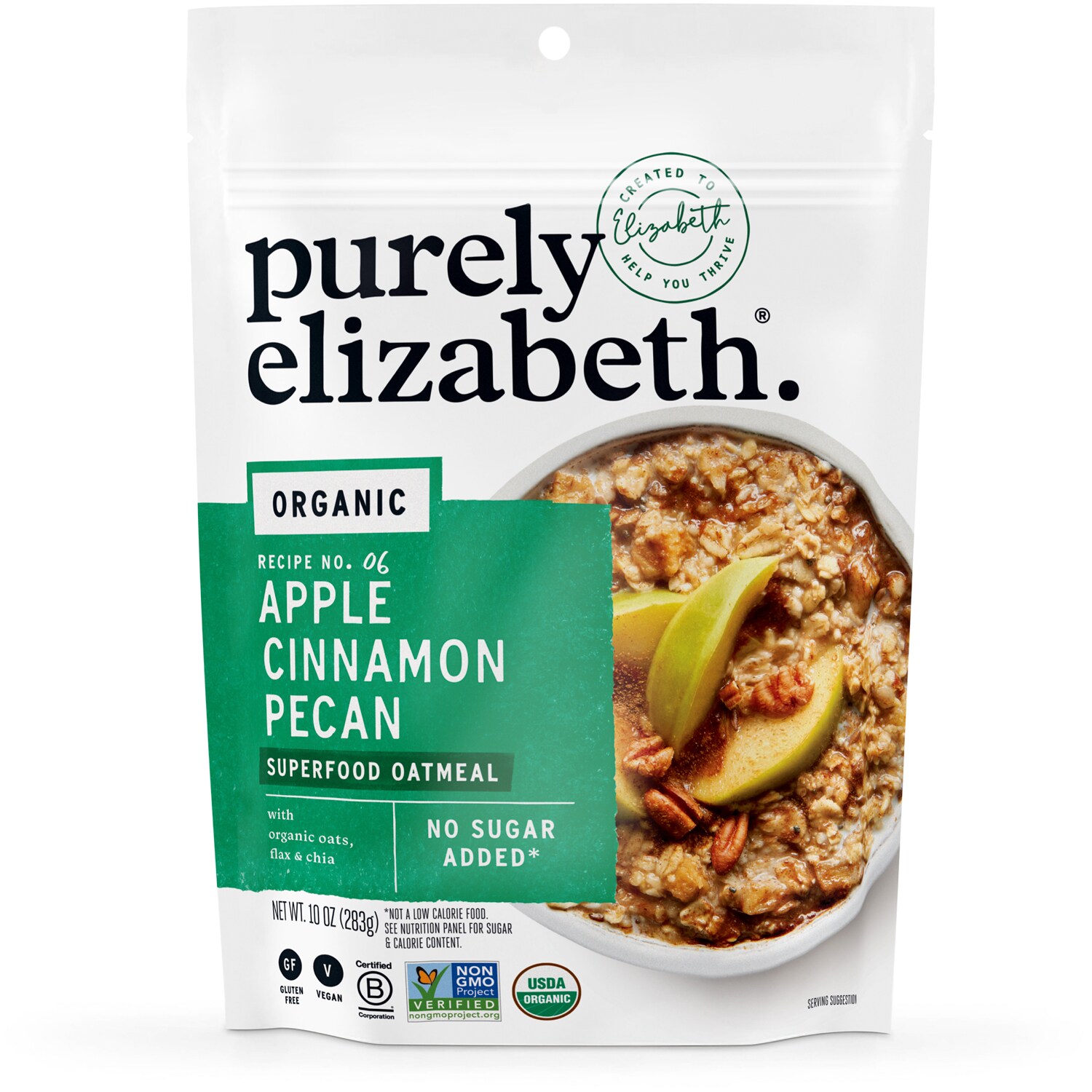 Purely Elizabeth Superfood Oatmeal, Apple Cinnamon Pecan